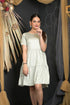 OWO THE LABEL Satin Fabric Women Dress Half sleeve Dusky Green Knee Length Tiered Dress (OTL-DRS1085)